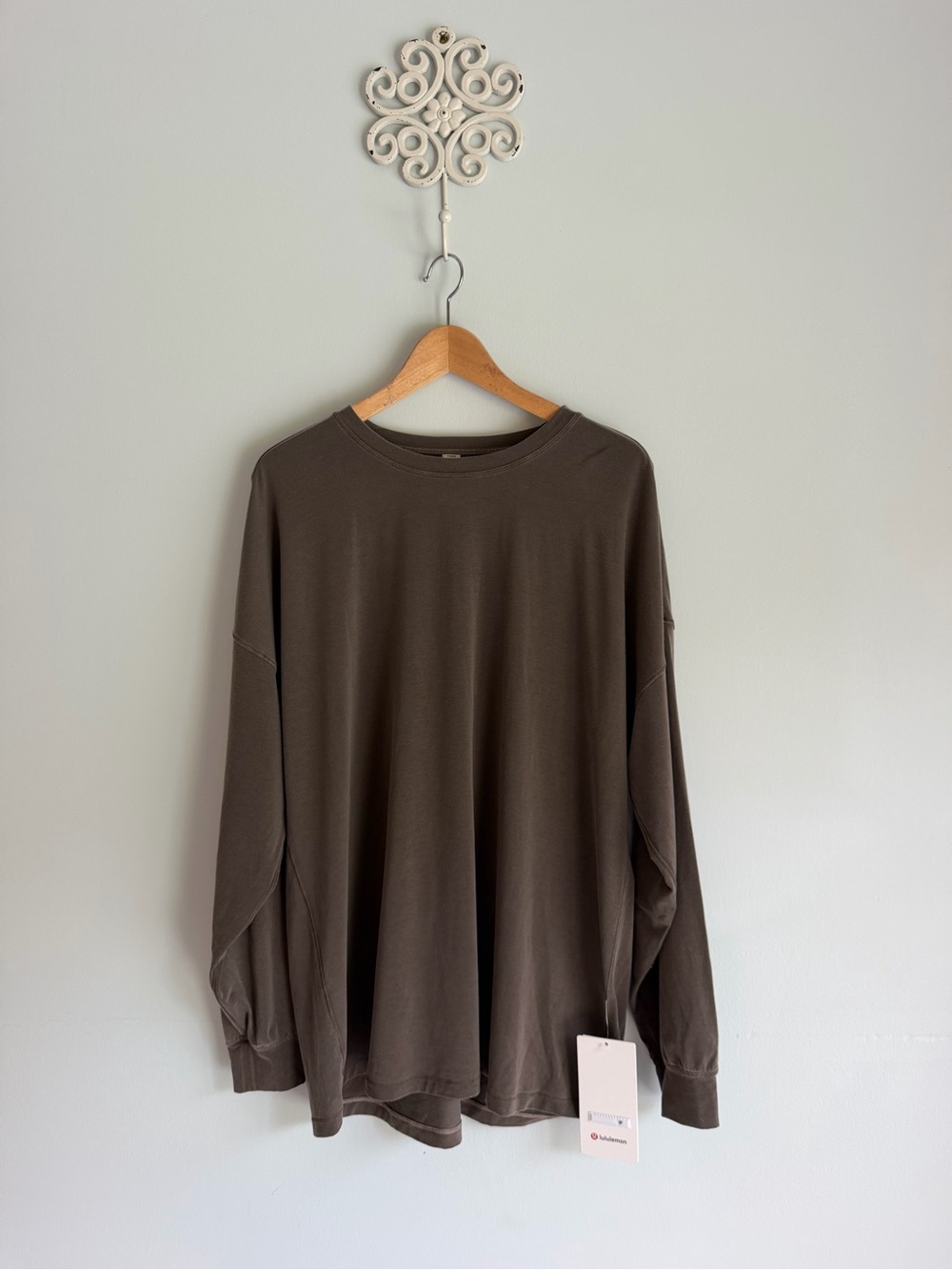 lululemon Easyset Relaxed Long Sleeve Tee *Brown Wash Size 14 XXL NWT